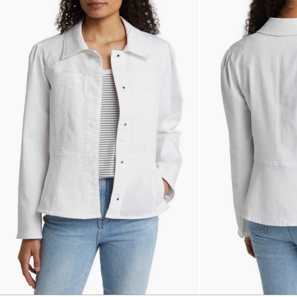 Wit & Wisdom Peplum Denim Jacket | Large